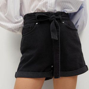 Mango Paperbag Denim shorts